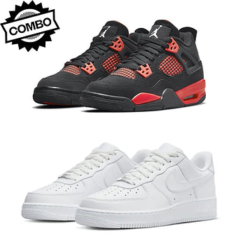 Jordan 4 Red Thunder x Nike Air Force 1