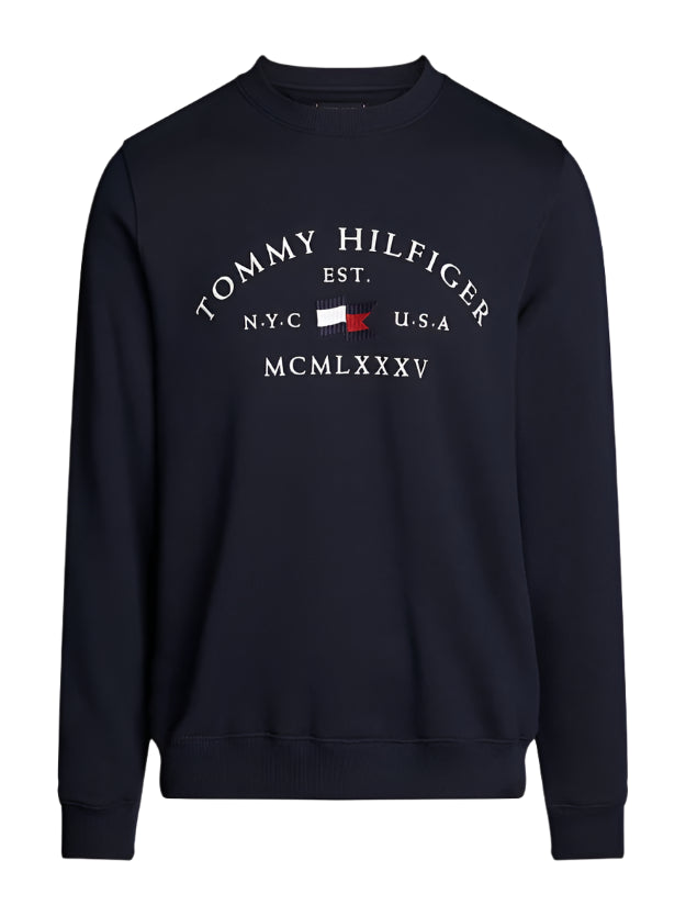Tommy Hilfiger Logo Embroidery Crew Neck Sweatshirt