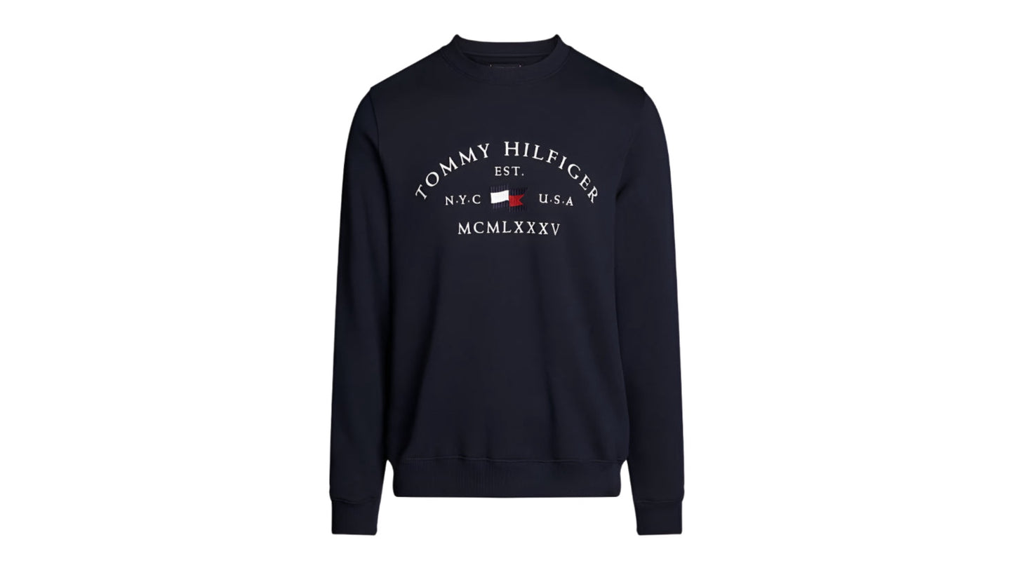 Tommy Hilfiger Logo Embroidery Crew Neck Sweatshirt