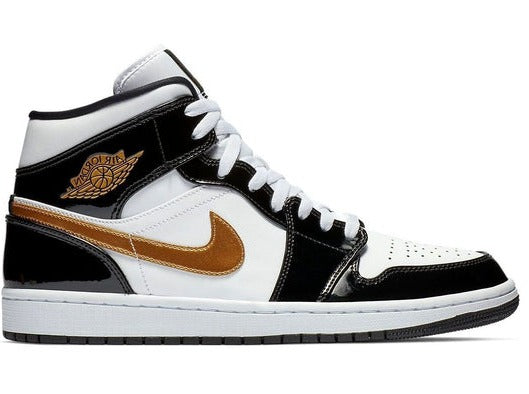 Jordan 1 Mid Patent 'Black Gold'